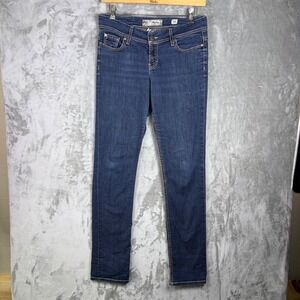 BKE Payton Skinny Jeans Womens 30L Stretch Denim Blue Long Mid Rise Thick Stitch